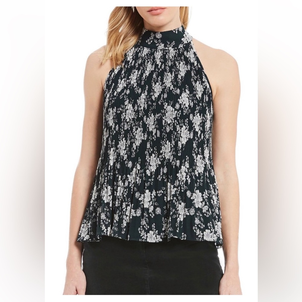 1. STATE Forest Green Pleated Halter Tank XL - Picture 2 of 8